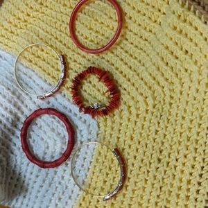 Boho wardrobe of 5 red based bracelets
